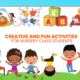 Creative and fun activities for nursery class students, featuring kids playing, educational blocks, puzzles, and water play