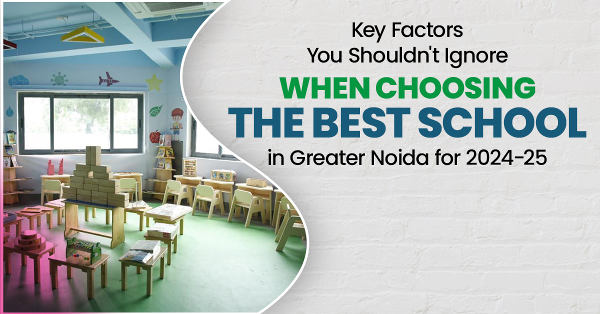 Top factors to consider when choosing the best school in Greater Noida 2024-25 – Modern classroom with colorful learning environment for holistic education.